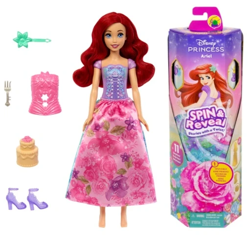 Mattel DISNEY PRINCESS SPIN and REVEAL Arielės siurprizų rinkinys (HTV88)