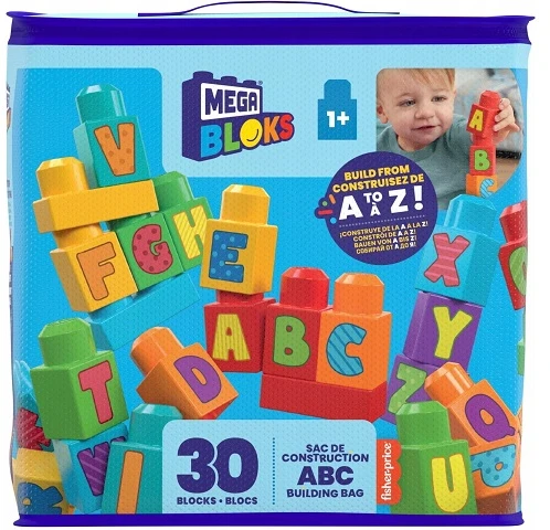 Mattel MEGA BLOKS kaladėlių rinkinys ABC (krepšyje 30 det.) (HRR60)