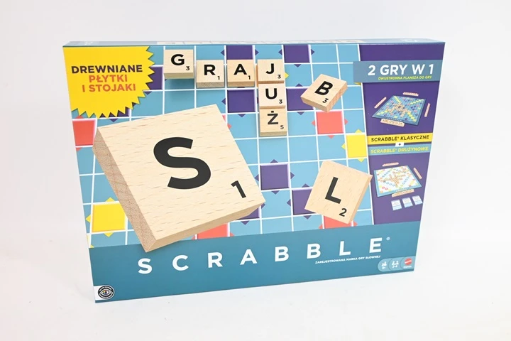 Mattel Scrabble drewniane płytki (JGR65)