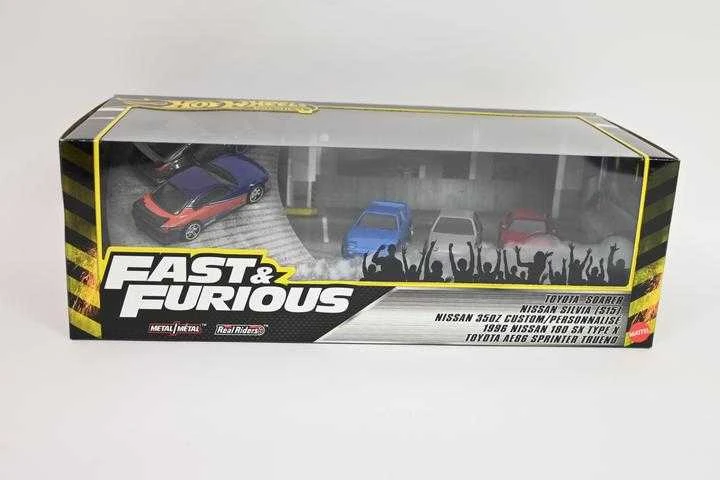 Mattel Hot Wheels Greiti ir įsiutę transporto priemonių rinkinys, 5 metaliniai automobiliai