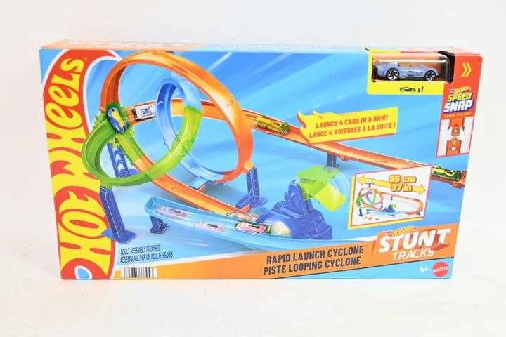 Mattel HOT WHEELS STUNT TRACKS rinkinys – Dvigubos kilpos iššūkis (JHK73)
