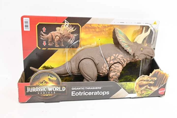Mattel WORLD Figūrėlė Dinozaur Eotriceratops Juros periodo pasaulio atgimimas Milžiniški Thrasheriai 32 cm
