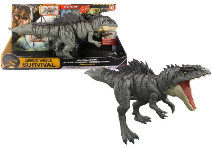 Mattel JURASSIC WORLD COLOSSAL CHOMP interaktyvus dinozauras Giganotosaurus (JKG93)