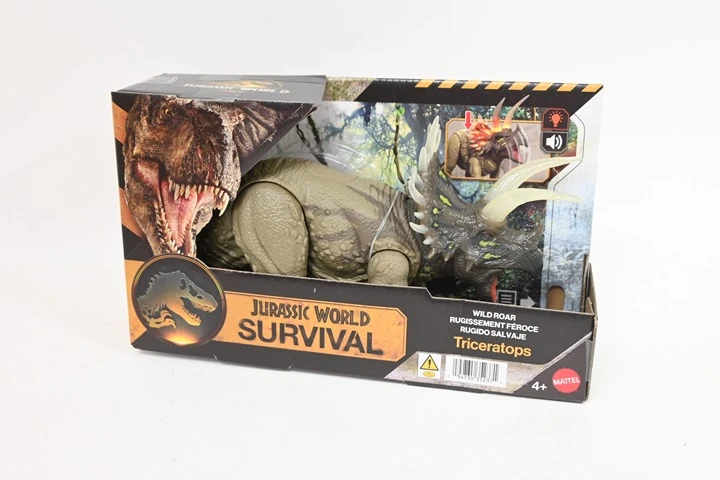 Mattel Figūrėlė Interaktyvi dinozaurų Juros pasaulio išlikimo triceratops garso šviesa