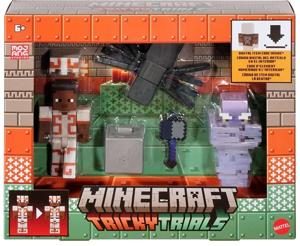 Mattel Minecraft komplektas 3 figurek Tricky Trials i akcesoriów + kod