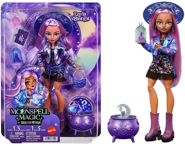 Mattel MONSTER HIGH MOONSPELL MAGIC lėlė Layla - kristalų kerėtoja (JMB90)