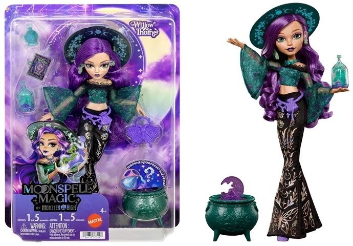 Mattel MONSTER HIGH MOONSPELL MAGIC lėlė Willow - gamtos kerėtoja (JMB92)