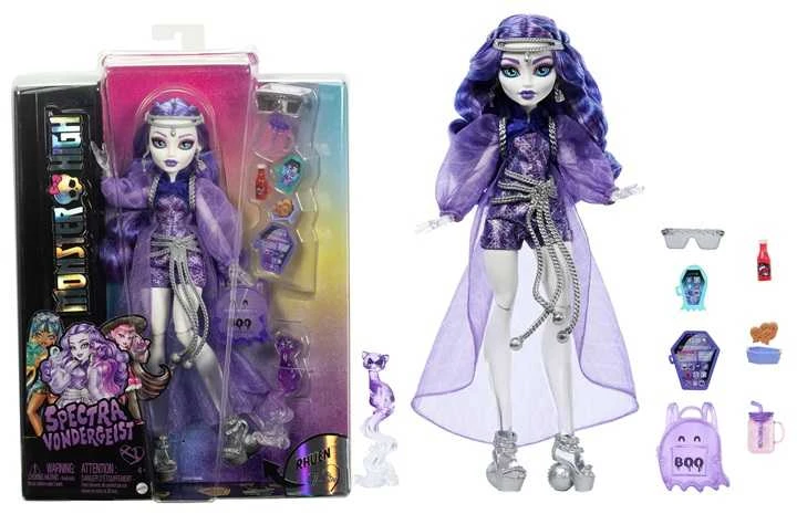 Lėlė Mattel Monster High Spectra Vondergeist su naminiu šešku ir aksesuarais