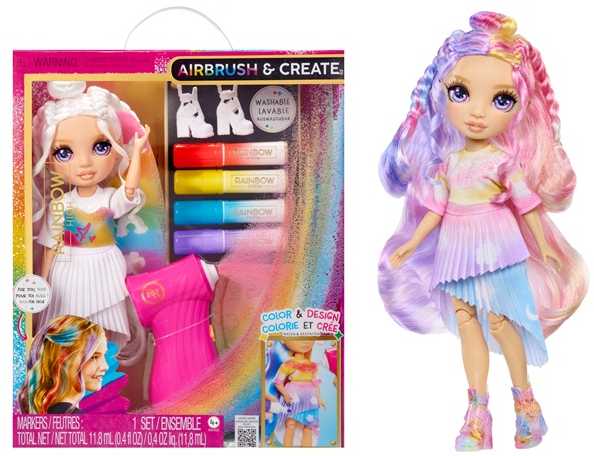 Rainbow High Air Brush & Create lėlė – su violetinėmis akimis (543350/3)