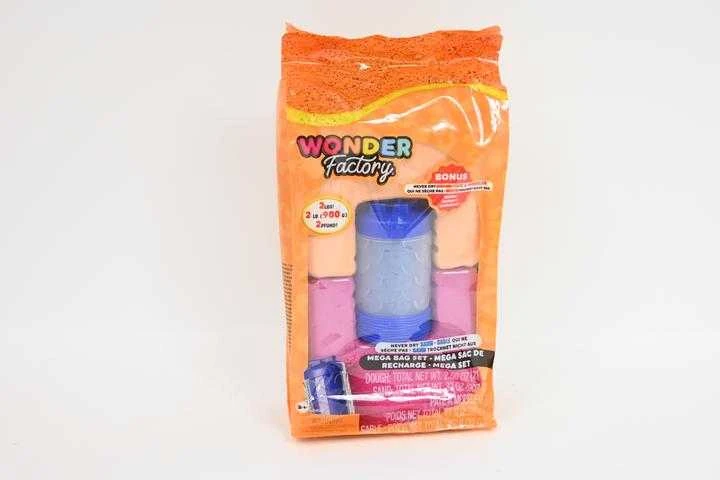 MGA WONDER FACTORY NEVER DRY Kinetinio smėlio ir modelino rinkinys „Mega Bag“