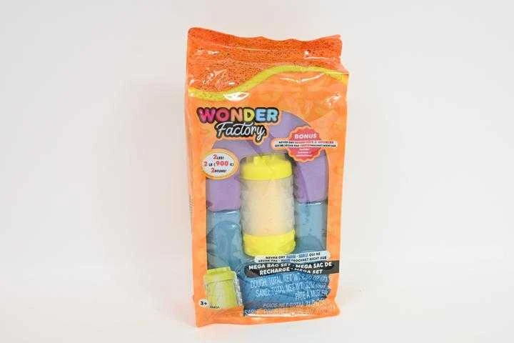 MGA Kinetinio smėlio „Wonder Factory“ niekada nedžiūstančio smėlio maišas, violetinė, turkio spalvos