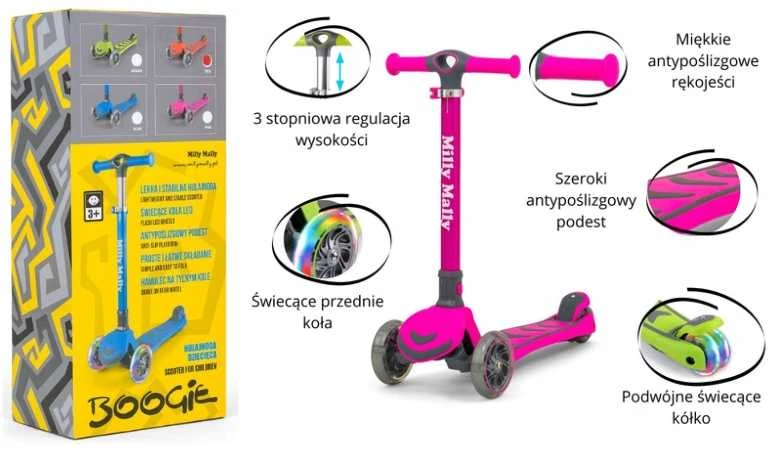MILLY MALLY 2999 Motoroleris SCOOTER Boogie rožinis