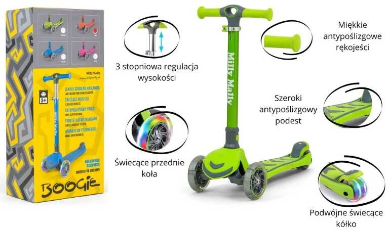 Milly Mally Scooter Boogie 5901761125429 Scooter, Žalias