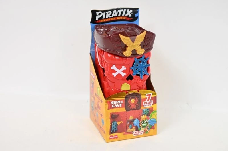 Orbico „Piratix Adventure World“ kaukolės urvo staigmenų rinkinys + kapitono kaukolės figūrėlė
