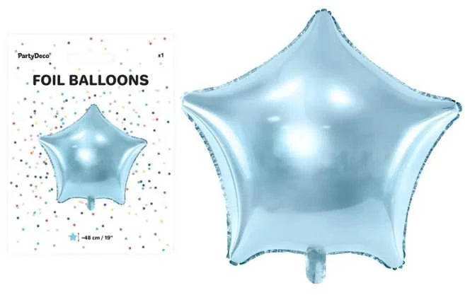 Party Deco Folinis balionas "Žvaigždė" 48cm melsvas