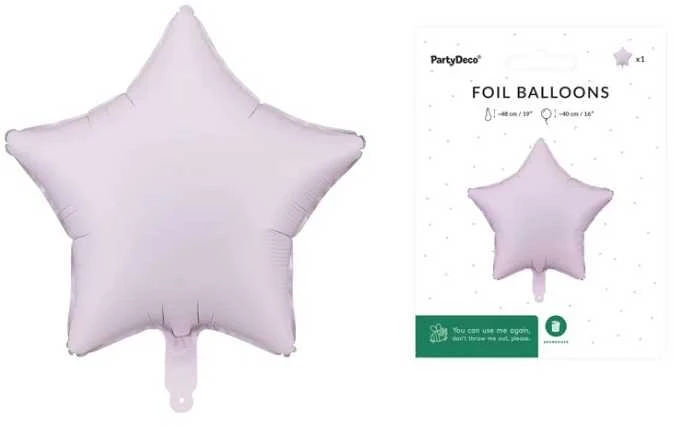 Party Deco PartyDeco žvaigždės formos folijos balionas, 48 cm, violetinis, FB3T-014 75900