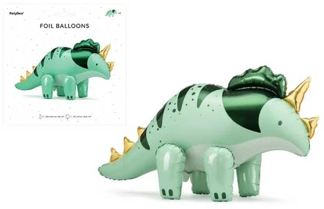 Party Deco PartyDeco Folinis balionas Dinozauras Triceratopsas, 101x60,5 cm