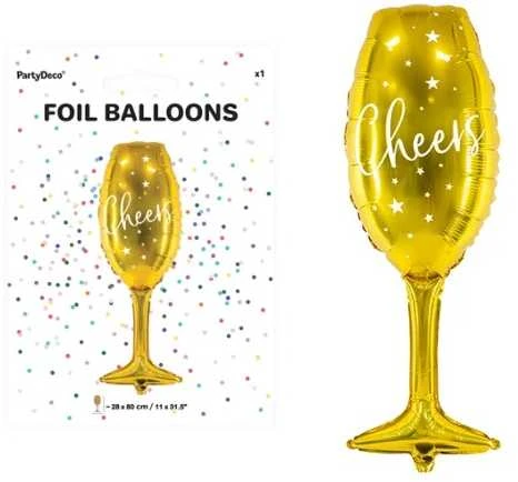 PartyDeco Folinis balionas "Taurė" 28&80cm