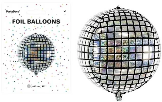 PartyDeco Folinis balionas "Disko kamuolys", 40cm