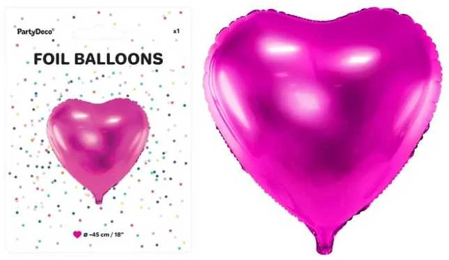 Party Deco PartyDeco Folinis balionas "Širdelė" 45cm, rožinis