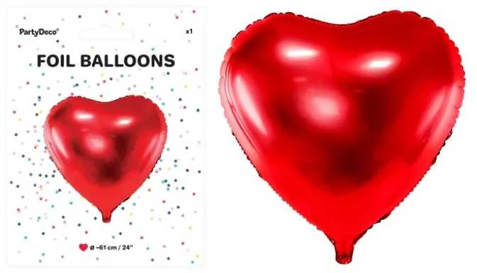 Party Deco Folinis balionas "Širdelė" 61cm raudona