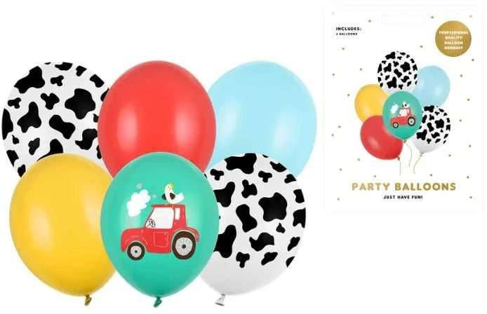PartyDeco Balionų rinkinys "Traktoriukas" 30cm 6 vnt