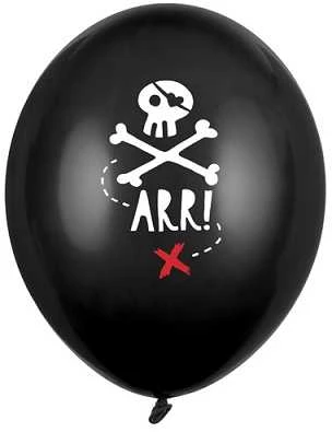PartyDeco Balionai "Piratų vakarėlis" 30cm 6 vnt