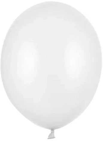 PartyDeco Stiprūs balionai Balti, blizgūs 30 cm, 50vnt