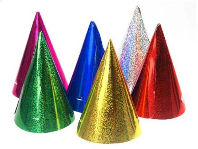 Party Deco PartyDeco Šventinės kepurėlės "Blizgančios ryškios", 20vnt