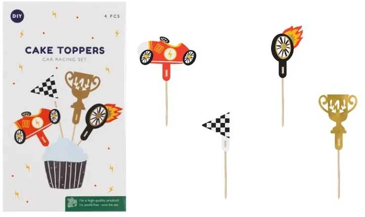 PartyDeco Keksiukų dekoracijos Automobiliai 12 cm