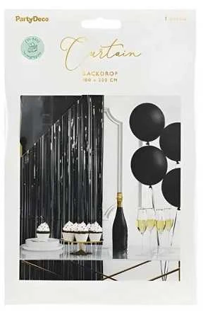 Party Deco PartyDeco vakarėlio užuolaida juoda 100x200cm 72299