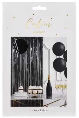 PartyDeco Folinė kutų užuolaida dekoracijoms, Spalva: Juoda