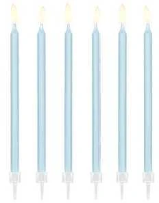 Party Deco Žvakutės gimtadienio 12 vnt 14cm melsvos