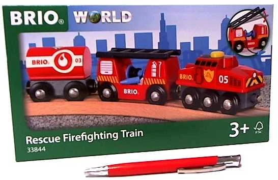 Ravensburger BRIO - Gelbėjimo ugniagesių traukinys (33844)