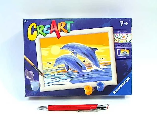 Ravensburger Creart vaikams: piešimo rinkinys su delfinais