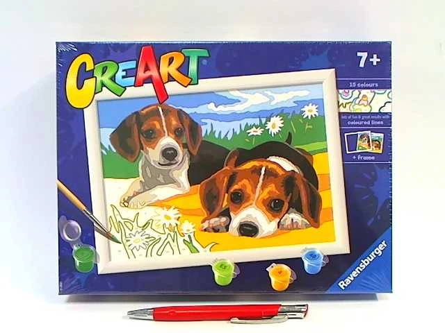 Ravensburger Rankdarbių rinkinys vaikams su Jack Russel šuniukais 24x18cm