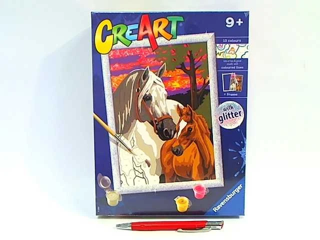 Ravensburger CreArt spalvinimo knygelė vaikams Arkliai ir saulėlydis