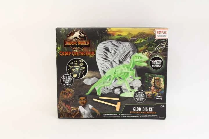 Universal Studios RMS Jurassic World fosilijų kasimo rinkinys, šviečiantis tamsoje dinozauras