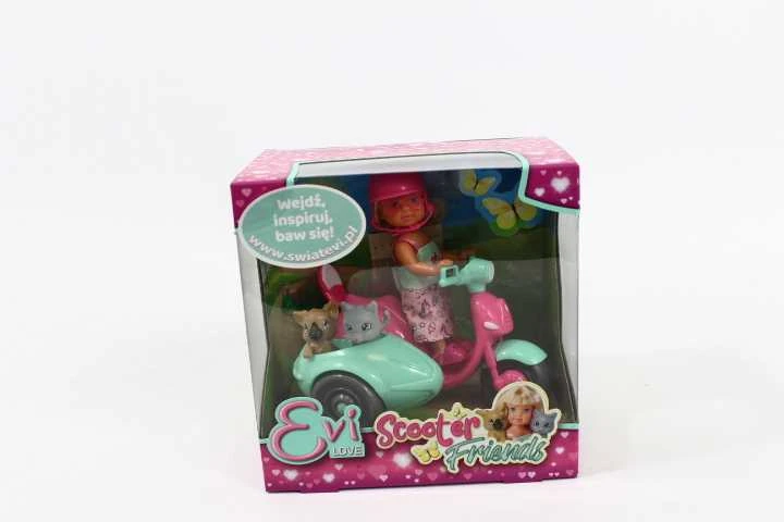 „Simba Doll EVI“ ant motorolerio su šunimi ir kačiuku