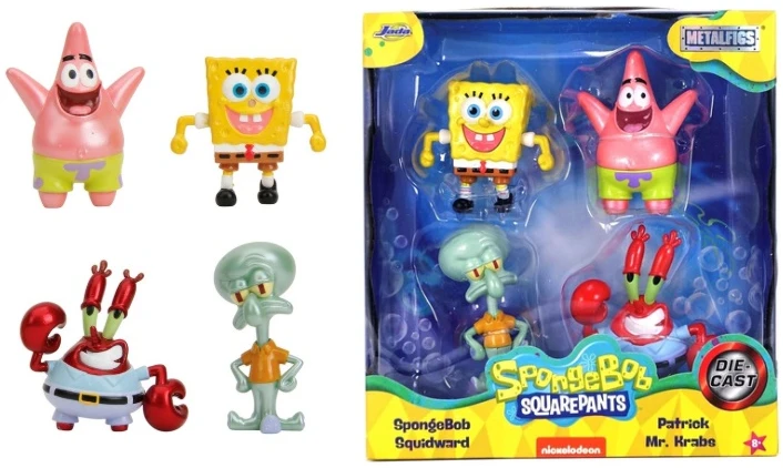 Figūrėlė Simba JADA SpongeBob metal 4pak fig 6,5cm 9335302314