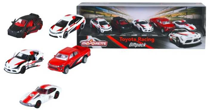 Majorette Rinkinys 5 metalinės transporto priemonės sportinės lenktyninės spyruoklės Toyota Racing Supra Corolla GT kaip dovana