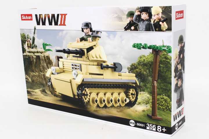 Sluban Blocks Tank Panzer II PZKPFW B0691 356 el armijos karinis modelis