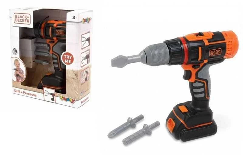 Black & Decker Juodas & Decker Žaislinis meistro įrankis, gręžtuvas Smoby Juodas & Decker