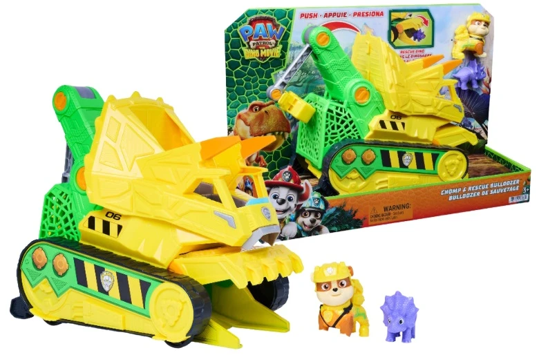 Spin Master Psi Patrol Film Dino Rubble Buldozeris 23 Cm Chomp & Rescue + Figurki