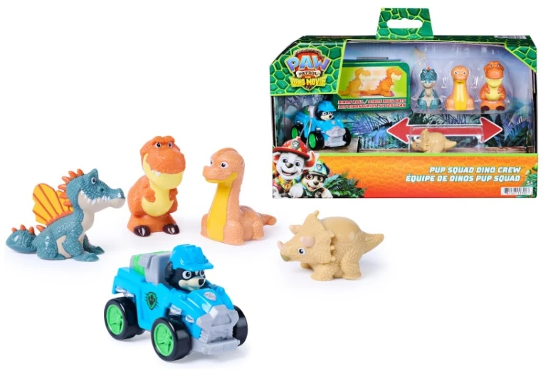 Spin Master Psi Patrol i dinozaury komplektas Rex su pojazdem + figurki dinozaurów