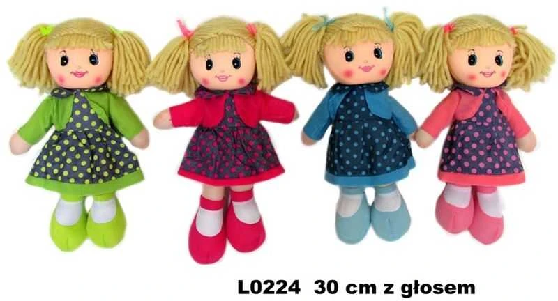 Sun Day *AST. LĖLĖ, skudurinė lėlė, garsas, 30 cm, 4 raštai
