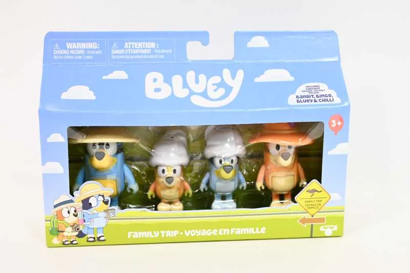 TM Toys BLUEY atostogų figūrėlė 4 vnt. šeimos kelionėms