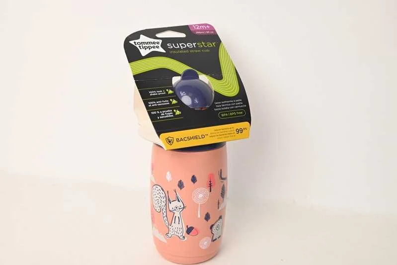 TOMMEE TIPPEE TTP447825 Vandens butelis su šiaudeliu Superstar 266ml rožinis