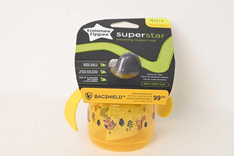 TOMMEE TIPPEE puodelis WEANING SIPPEE, 4 m+, 190 ml, geltonas, 447827