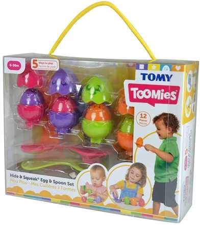 Tomy Žaislas edukaciniai kiaušiniai su šaukšteliais 6 mėn.+ (6730823)
